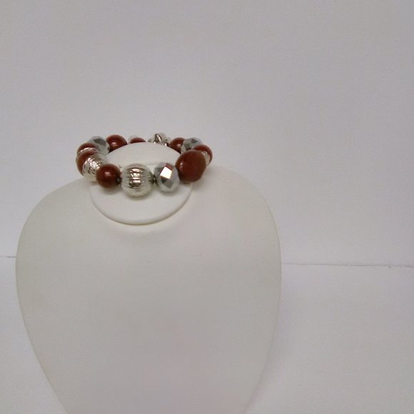 3 Piece Red & Silver  Necklace, Earring, Bracelet Set NWT - Picture 2 of 8